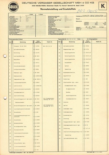 Datenblatt einstelldaten solex - datenblatt,