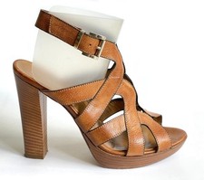 Riccardo Cartillone High Heels Sandaletten Leder cognac Gr. 40