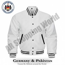 White Varsity Letterman Wool