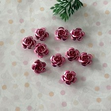 10 Rosen aus Metall in Rosa - Metallrosen Deko (K53)