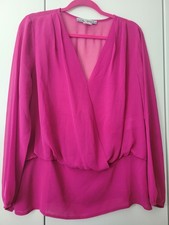 Ashley Brooke ?? Bluse Gr.42 Fuchsia Pink Lila Schick Elegant V Ausschnitt NEU