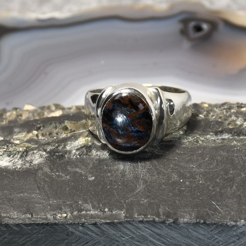 Pietersit ring 925er silber - pietersit,