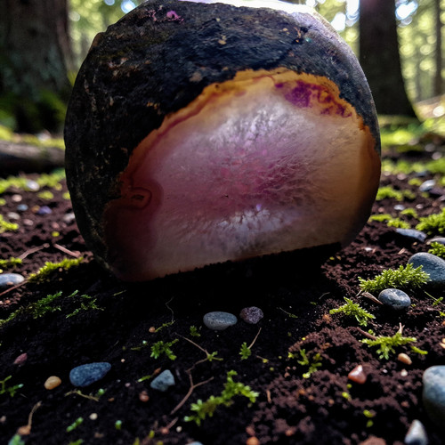 Achat-Geode-Teelichthalter