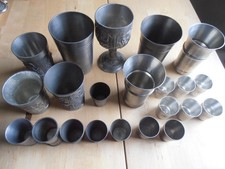 Larp Mittelalter Becher Geschirr Konvolut Zinn Zinnbecher Kelch Trinkbecher