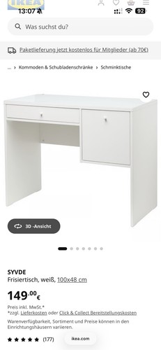 Schminktisch ikea syvde weiß - ikea,