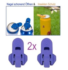 2 Stück Kombi 2 in 1 Getränke Dose Öffner und Verschluss lila