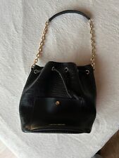 Damen Tasche Schultertasche Beuteltasche Leder schwarz - neu