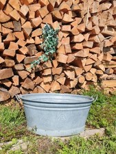 große stabile Zinkwanne  Gestaltung Behältnis  Babywanne schöne Blechwanne Deko 