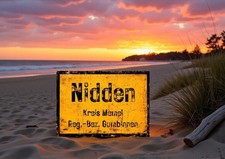 Ortsschild Nidden Ostpreußen Kurische Nehrung Schild Metallschild Alu