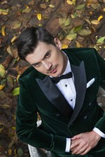 Herren Grün Rauchen Jacken Hochzeit Bräutigam Designer Dinner Party Wear Blazers