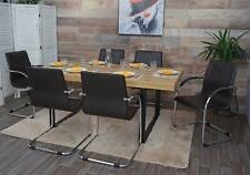 B-Ware 6er-Set Esszimmerstuhl Perm, Freischwinger Küchenstuhl, PVC Stahl, braun