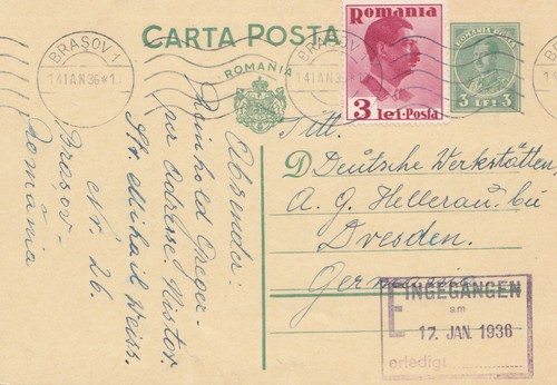 Rumänien 1936 brasov - rumänien:,