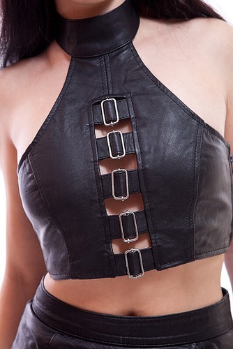 Neckholder ledertop mit - neckholder,