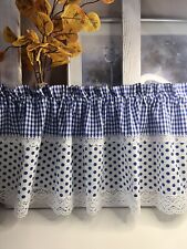 Scheibengardinen Blau Weiß