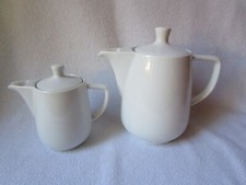 Melitta Minden Kaffeekanne 0-6 Porzellan weiß und Kännchen 0-2 Set unbeschädigt