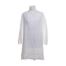 120% Lino, Kleid, Größe: M, Weiß, Leinen, Einfarbig, Damen #ZL4