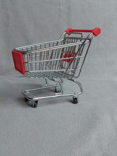 Miniatur einkaufswagen silber - miniatur,