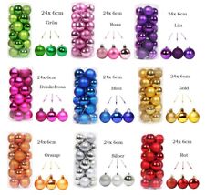 24 Weihnachtskugel Ø6cm Set Kunststoff Christbaumkugel Bruchfest Baumschmuck UF