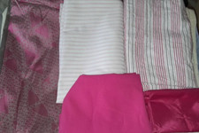 Stoff Meterware Reststücke Mix Viskose Baumwolle Dekostoffe Stoffpaket pink weiß