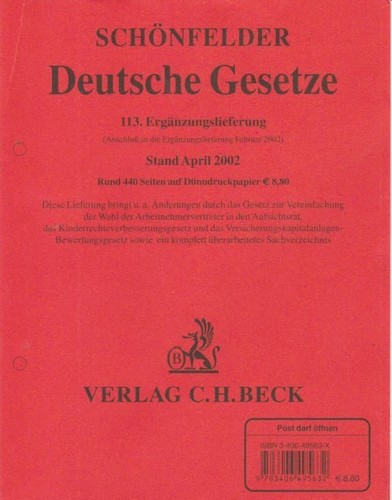 Schönfelder deutsche gesetze - schönfelder,