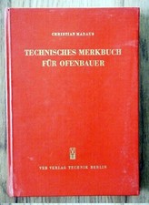 Madaus - Technisches Merkbuch für Ofenbauer - Ofenbauerhandwerk Kachelofen  1957