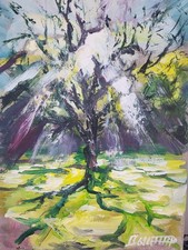 Ölbild Natur Baum Gemälde Modern Art Alexander Diener Natur  Unikat Wandbild Art