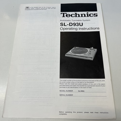 Technics d93u - technics, sl-d93u