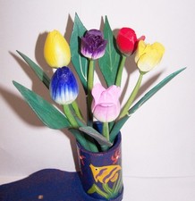 6 Deko Blumen Tulpe, Rose- B-