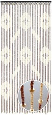 Türvorhang Vorhang Holzperlenvorhang Raumteiler Sevilla mit Kreisdekor - 90x200