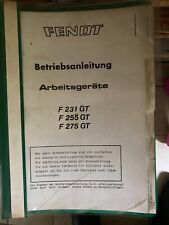 Fendt Betriebsanleitung Arbeitsgeräte F 231 DT  F 255 GT  F 275 GT