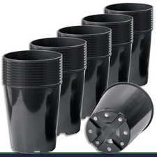 50 x Pflanztopf H 7 L schwarz Ø 22 x 25,5 cm Blumentopf Pflanzgefäß Blumenkübel