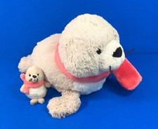 2x NICI Seehund ROBBE Heuler +Baby Plüsch beige weiß roter Schal 36 +9 cm groß