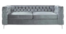 Silber Dreisitzer Chesterfield