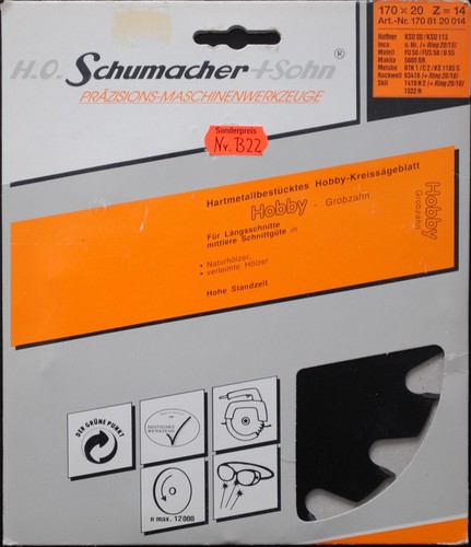 Kreissägeblatt 170x20mm - kreissägeblatt, ∅170x20mm