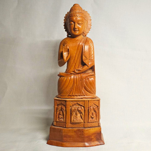 Buddha statue aus holz - buddha,