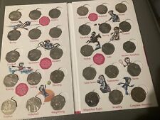 Olympiade London 50p Album, alle Münzen plus komplettes Medaillon, Royal Mint