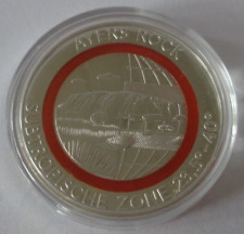 Gedenkprägung  Subtropische Zone "Ayers Rock"  oranger Polymerring Silber 333