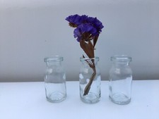 3 Mini Glasvasen 5cm Deko Blumen Vase Flasche klein Väschen Rund ca. 10 ml