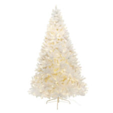 Weihnachtsbaum 150 cm Weiß Künstlich Tannenbaum mit Metallständer Christbaum *
