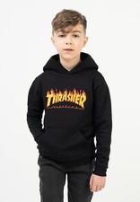 Trasher Hoodie Flames Black Kids S