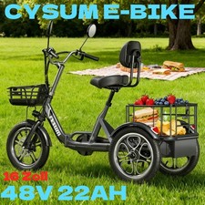 3-Rad E-Trike 16" Elektro-Dreirad Lastenrad mit Korb Lager in Deutschland CYSUM