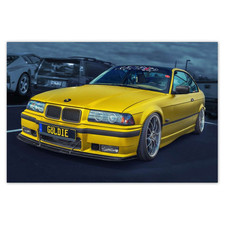 Banner Fahne Goldenes BMW Auto
