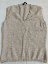 AIDA BARNI hochwertiger mehrfädiger Kaschmir Pullunder greige Gr. S TOP BI222