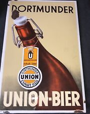 Emailleschild Original 50er  Jahre Dortmunder Union Bier