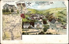 Landkarten Ak Glashütte in