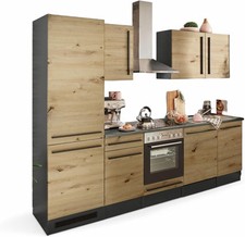 Küche Küchenblock komplett mit E-Geräte JAZZ Eiche 280 cm B-Ware ♻️