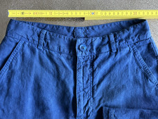 120% LINO Luxus Hose NEU Gr. 36 Leinen LP 270€  Bund hoch High Waist blau Chino