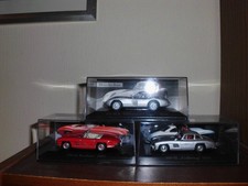 3x Mercedes 300SL W198(Gullwing/1954)+Roadster(1957)+300SLR"Uhlenhaut-Coupé 1:43