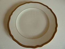 3 Kuchenteller K&A Krautheim Selb Bavaria, elfenbeinfarbig mit Goldrand