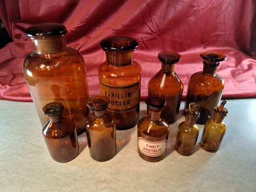 Antike apothekerflaschen - 9,